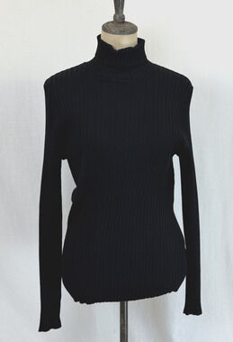 NWT Soya Concept Boutique Ribbed Knit Black Turtleneck Sweater #0424 Size S